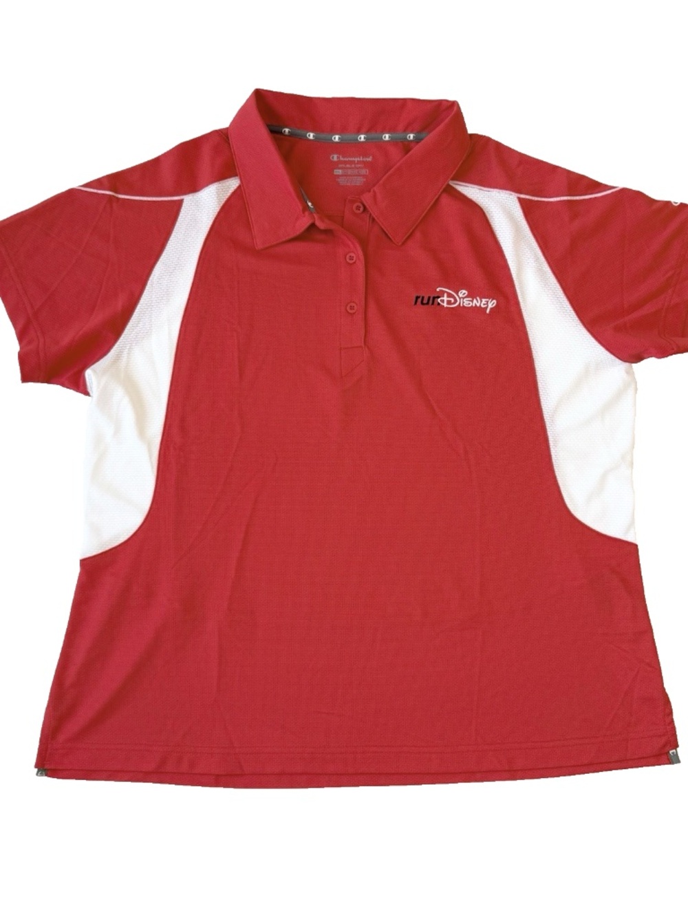 Disney Parks Size 2XL Ladies runDisney Champion Double Dry Golf Polo Red NWT